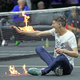 Protester sets self on fire during Laver Cup.